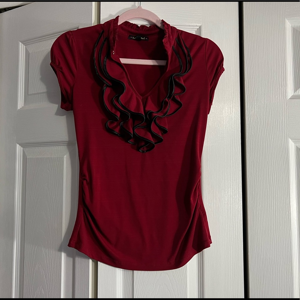 Beautiful Red & Black  Blouse (Medium)